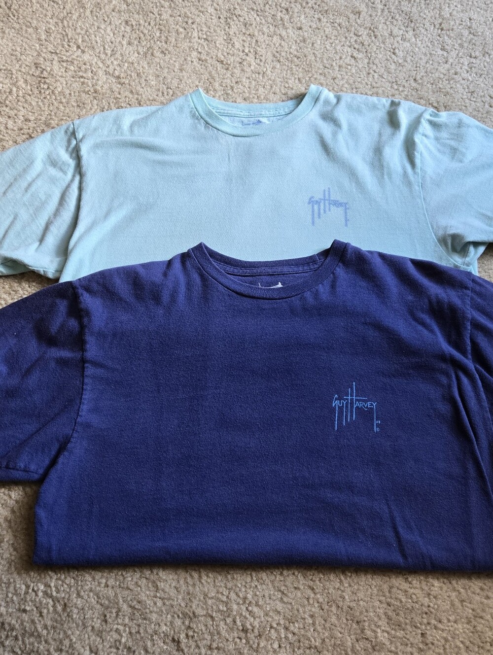 2 GUY HARVEY fishing cotton t-shirts short sleeve front logo back design sz Med - Picture 2 of 6